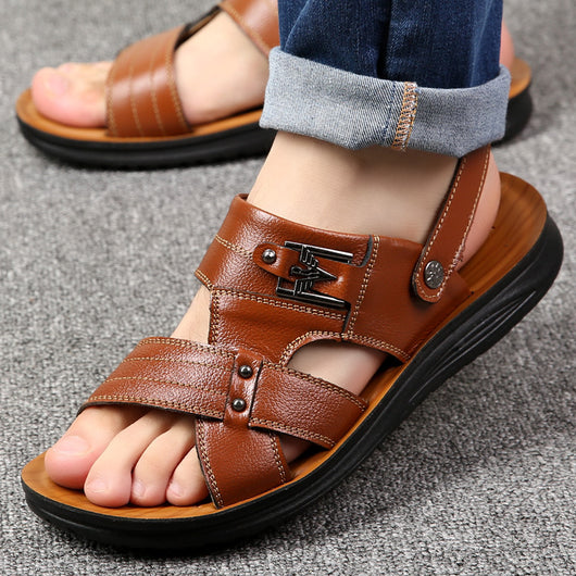 Sandalias de Cuero Casual Antideslizantes para Hombre - Image 12