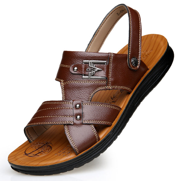 Sandalias de Cuero Casual Antideslizantes para Hombre