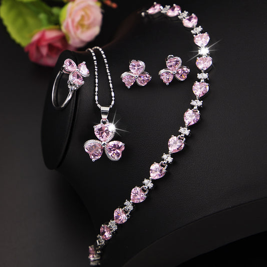 Juego de Joyas Trébol con Circonia - Diamantes para Mujer