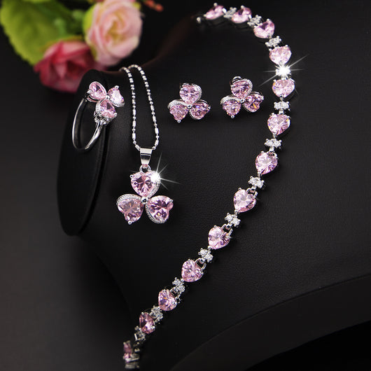 Juego de Joyas Trébol con Circonia - Diamantes para Mujer