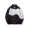 Chaqueta Denim Casual con Costuras Blanco y Negro