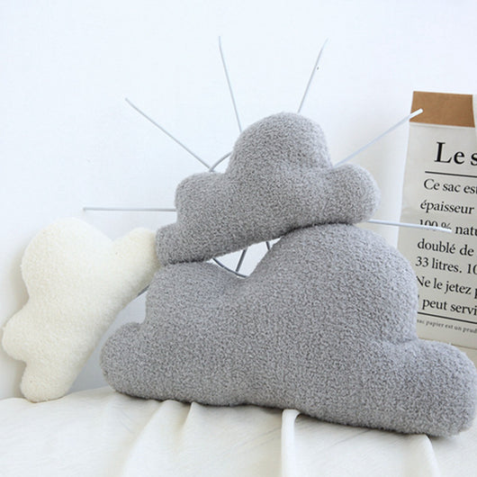 Almohada Nube Suave Gris y Blanca - Peluche Decorativo para Bebé y Habitación Infantil - Image 7