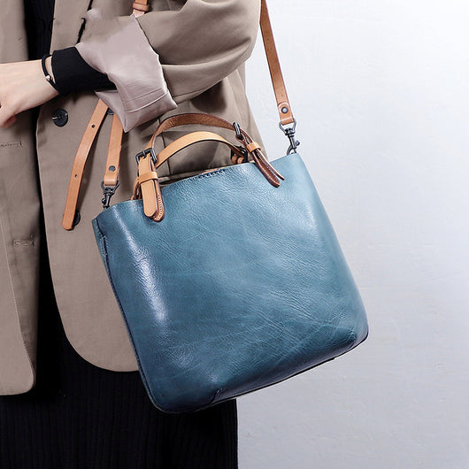 Bolsos de Cuero Genuino Estilo Retro - Primera Capa - Image 7