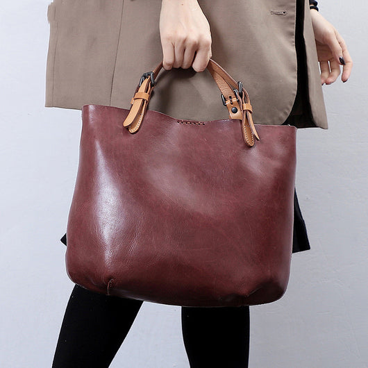 Bolsos de Cuero Genuino Estilo Retro - Primera Capa - Image 8