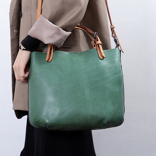 Bolsos de Cuero Genuino Estilo Retro - Primera Capa - Image 9