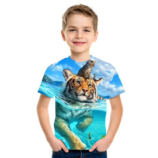 Playera Infantil Estampado 3D Manga Corta - Image 5