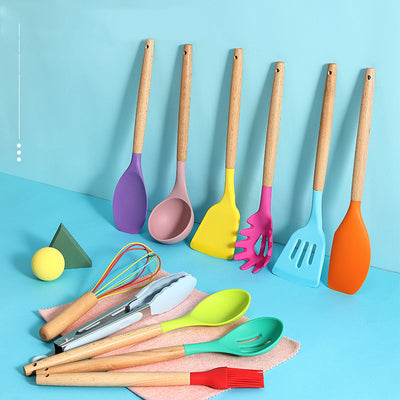 Set de 12 Piezas Cucharas y Palas de Cocina con Mango de Madera - Image 12