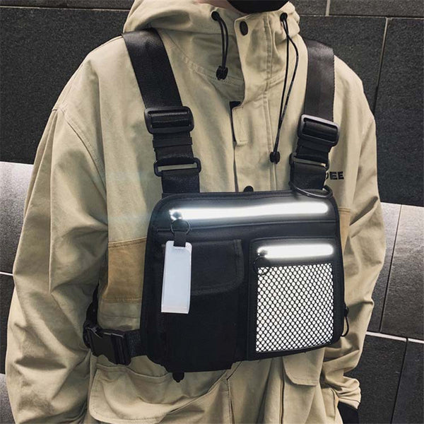 Mochila Táctica Reflectante Deportiva Unisex con Compartimentos de Herramientas
