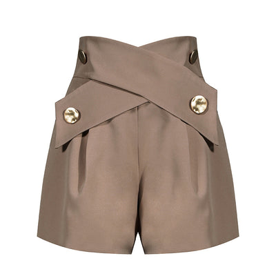 Shorts Talle Alto Slim Pierna Ancha Casual