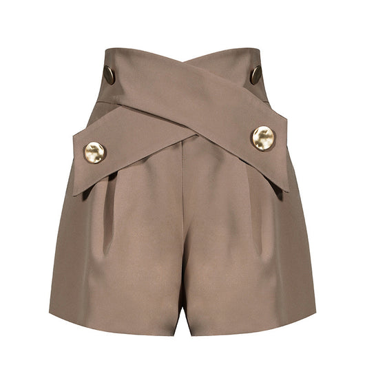 Shorts Talle Alto Slim Pierna Ancha Casual