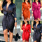 Vestido Midi Elegante con Cordones y Manga Larga - Diseño Sofisticado para Mujer