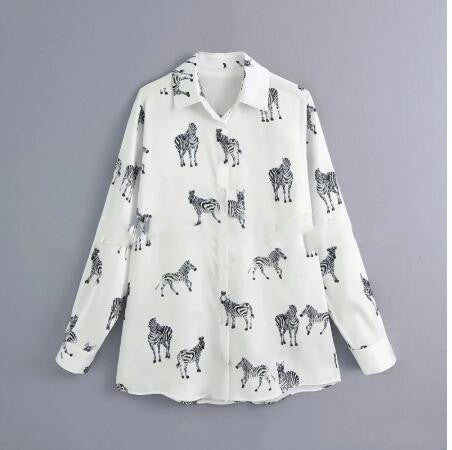 Camisa Estampado Animal con Textura