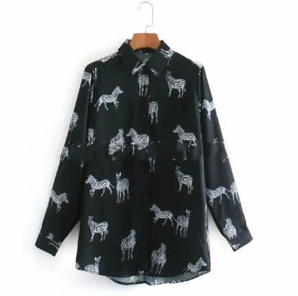 Camisa Estampado Animal con Textura
