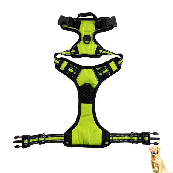 Arnés Reflectante de Nylon para Pecho y Espalda para Perros Medianos y Grandes