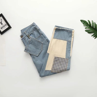 Jeans Retro Cintura Alta Slim Fit con Contraste de Colores - Image 5