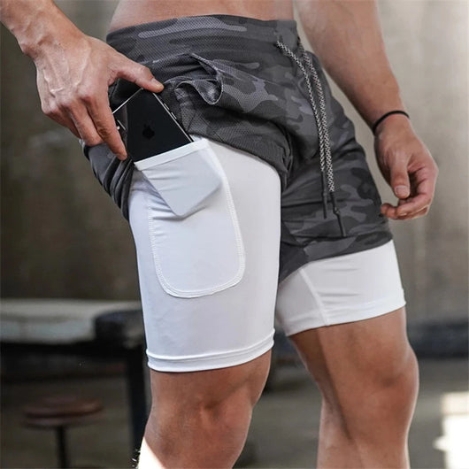 Shorts Deportivos Hombre 2 en 1 Secado Rápido para Gym y Running - Image 3