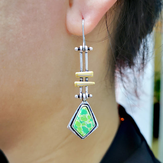 Aretes Largos de Turquesa Auténtica para Mujer - Image 5