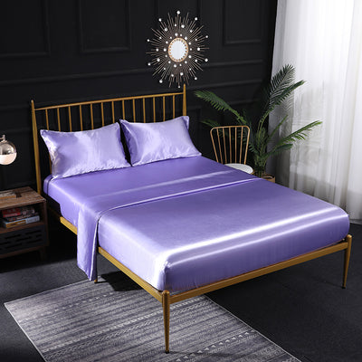 Juego de Sábanas de Seda Ice Silk con Funda de Almohada Satinada - Image 15