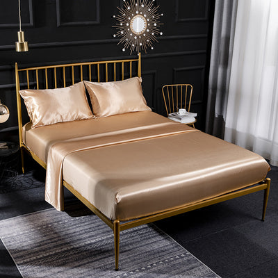 Juego de Sábanas de Seda Ice Silk con Funda de Almohada Satinada - Image 8