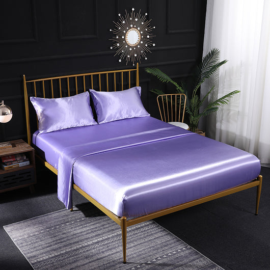 Juego de Sábanas de Seda Ice Silk con Funda de Almohada Satinada - Image 7