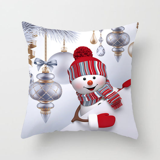 Funda de Almohada Navideña Muñeco de Nieve Tono Melocotón - Image 8
