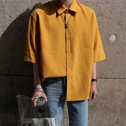Camisa Manga Corta Estilo Coreano Trendy - Chaqueta Casual Hong Kong - Image 3