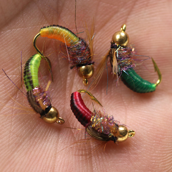 Anzuelo Mosca Ninfa Cabeza de Cobre Ice Silk para Pesca con Mosca