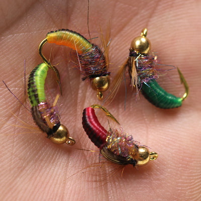 Anzuelo Mosca Ninfa Cabeza de Cobre Ice Silk para Pesca con Mosca