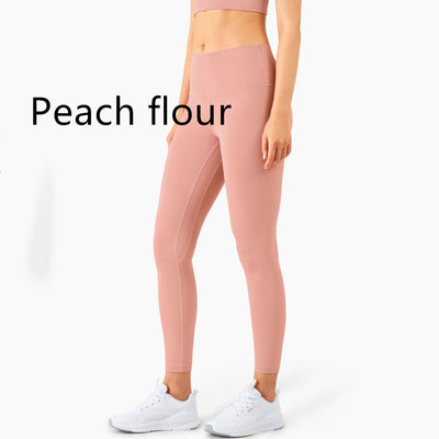 Pantalones de Yoga Cintura Alta Beige - Image 11