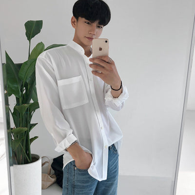 Camisa Suelta Retro Casual para Hombre - Estilo Desenfadado y Moderno - Image 11