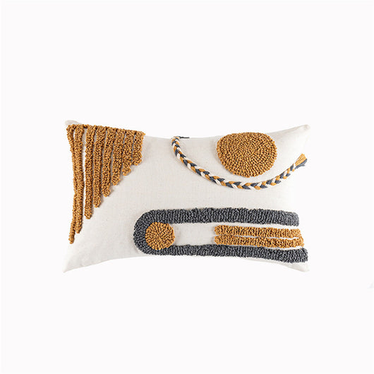 Funda de Cojín Tejida a Mano India, Almohada de Terciopelo Estilo Étnico con Trenzado - Image 12