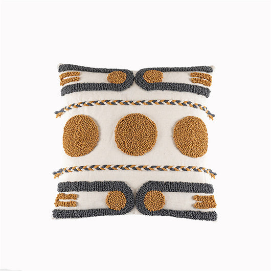 Funda de Cojín Tejida a Mano India, Almohada de Terciopelo Estilo Étnico con Trenzado - Image 13