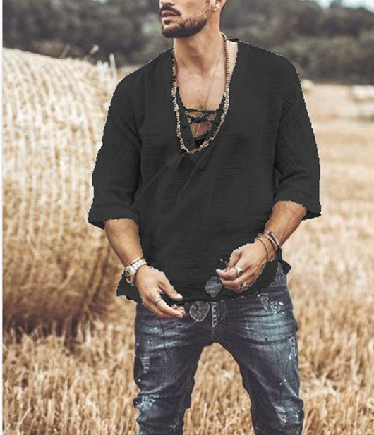 Camiseta Casual para Hombre con Detalle en Pecho - Image 5