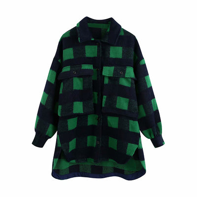 Chaqueta de Lana a Cuadros con Mangas Largas para Mujer - Image 6