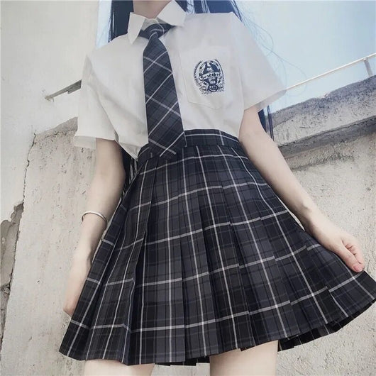 Falda Plisada Uniforme Japonés Cintura Alta con Moño - Image 16