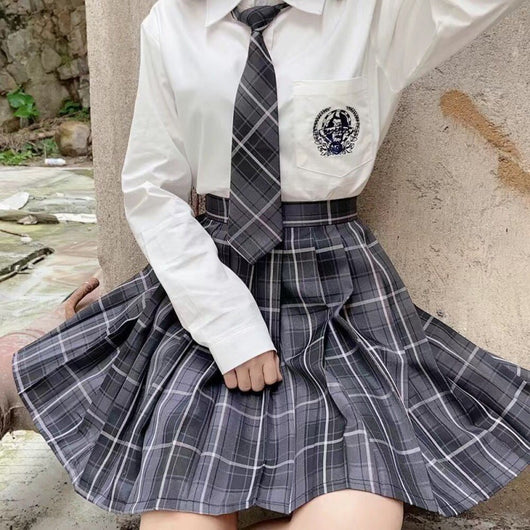 Falda Plisada Uniforme Japonés Cintura Alta con Moño - Image 17