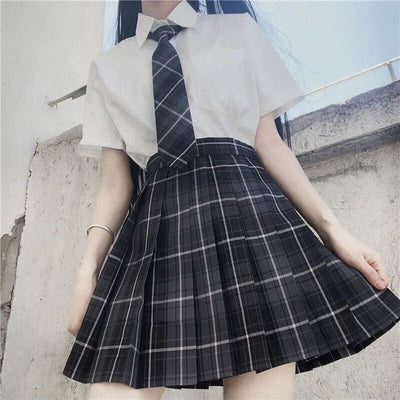 Falda Plisada Uniforme Japonés Cintura Alta con Moño - Image 8