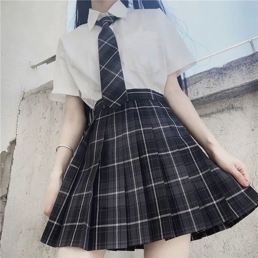 Falda Plisada Uniforme Japonés Cintura Alta con Moño - Image 8