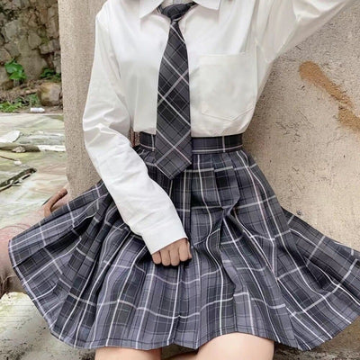Falda Plisada Uniforme Japonés Cintura Alta con Moño - Image 5