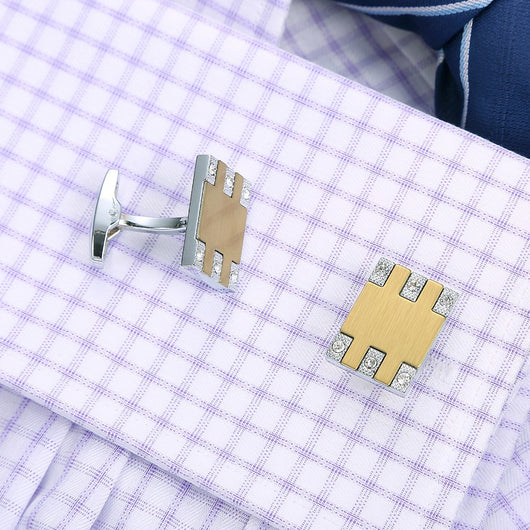 Botones de Puño Diamante en Plata para Hombre - Image 10