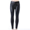 Pantalones de Cuero PU Cintura Alta para Mujer - Leggings Elásticos Ajustados