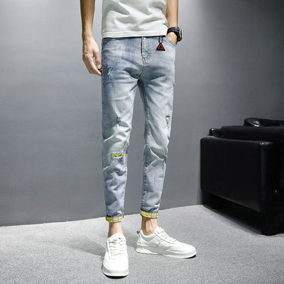 Pantalones Casuales Slim Fit Perforados de 9 Puntos - Image 6