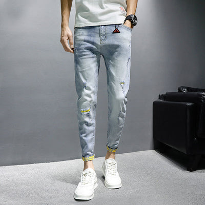 Pantalones Casuales Slim Fit Perforados de 9 Puntos - Image 9
