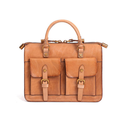 Bolso Mensajero de Cuero Genuino Estilo Retro - Image 11
