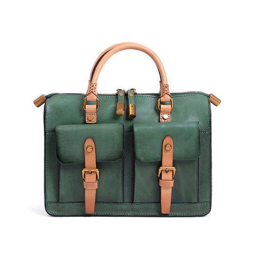 Bolso Mensajero de Cuero Genuino Estilo Retro - Image 13