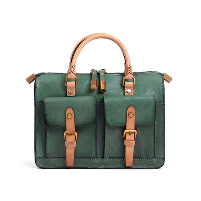 Bolso Mensajero de Cuero Genuino Estilo Retro - Image 13