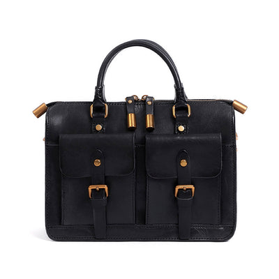Bolso Mensajero de Cuero Genuino Estilo Retro - Image 12