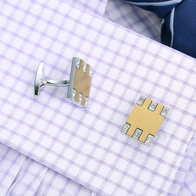 Botones de Puño Diamante en Plata para Hombre - Image 4