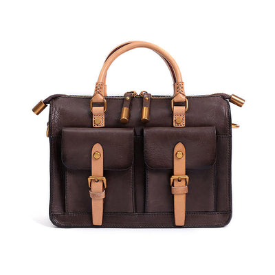 Bolso Mensajero de Cuero Genuino Estilo Retro