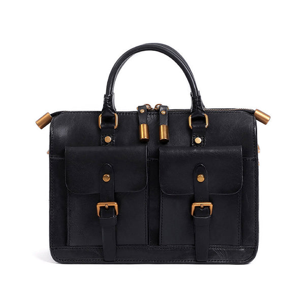 Bolso Mensajero de Cuero Genuino Estilo Retro